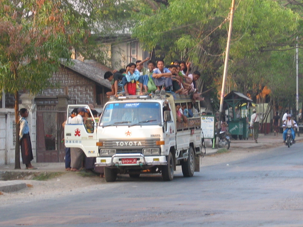 a truck cum bus in Mandalay, Myanmar