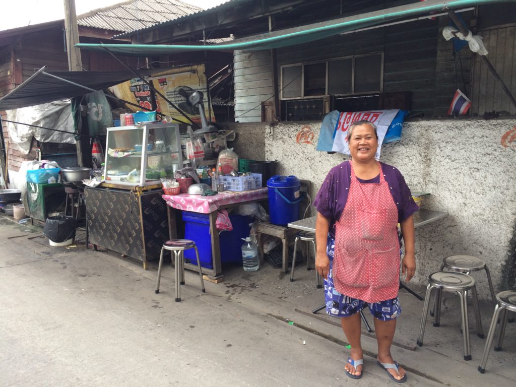 Adventurous eating Bangkok street food vendor